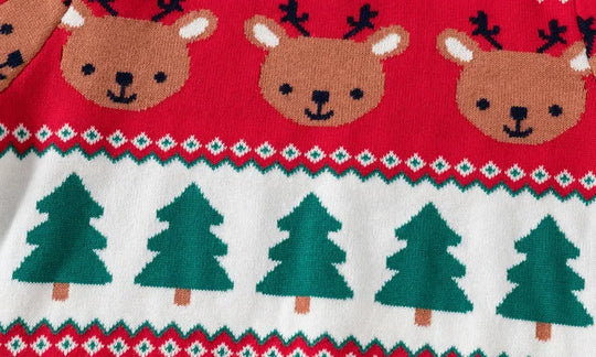 2024 Autumn New Style Euro-America Style Baby Sweater Children Clothing Boys Christmas Deer Jacquard Knitted Sweater