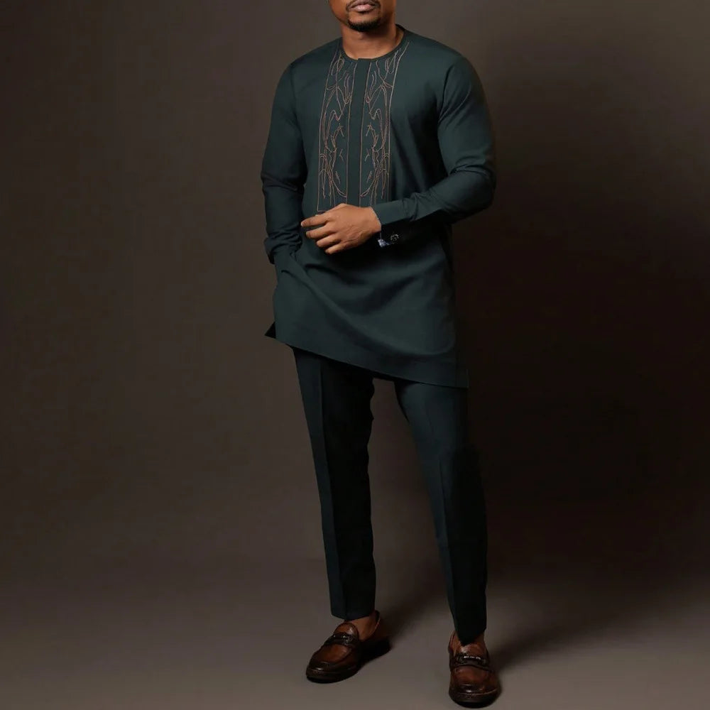 2 pieces kaftan outfits africa set clothing wedding evening dress dashiki african traditional dresses clothes for men 2025 Beauty hair & fashionfj
