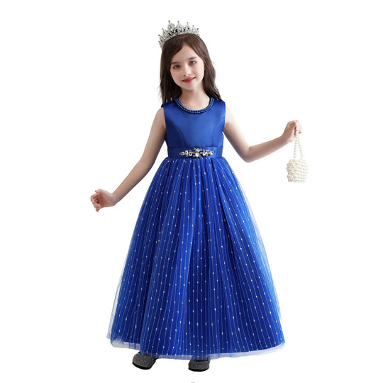 New Princess dress Large children's long dress Girl piano performance dress Festival party dress Beauty hair & fashionfj
