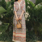 Summer Trend Ethnic V-Neck Printed Women&