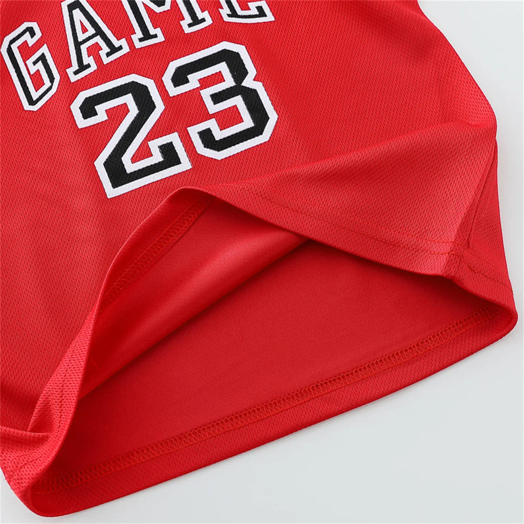 2PCS Children's Summer Fashion Tank Top Basketball Suit Baby Sleeveless Shorts Sports Set Beauty hair & fashionfj