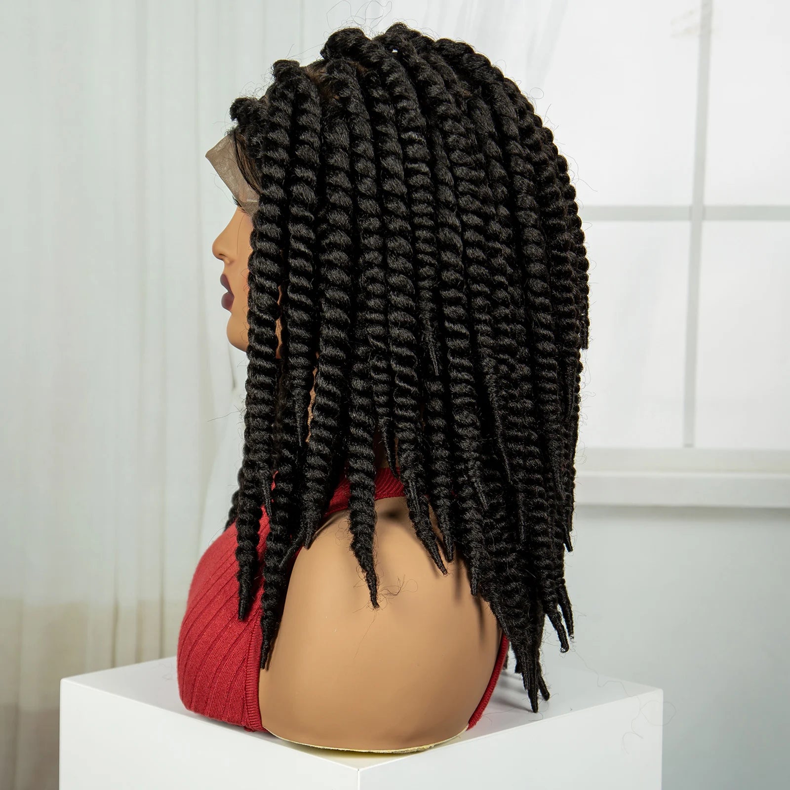 16 Inch Knotless Box Twist Braided Wigs HD Full Lace Braided Lace Wig for Women Natural Lace Front Braided Wigs with Baby Hair