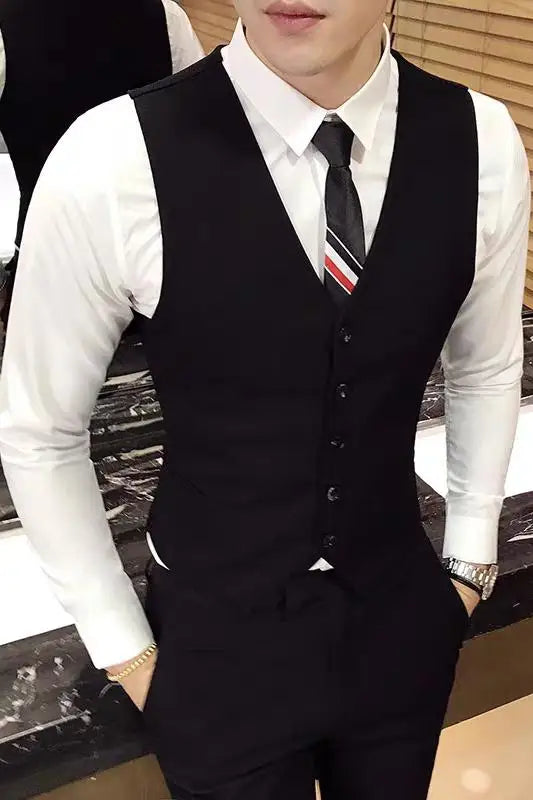 M-5XL Plus Size Men's Slim Fit Mens Suit Vest Casual Suit Vest Man Formal Businss Vests Male Waistcoat Gilet Homme XXXXXL Beauty hair & fashionfj