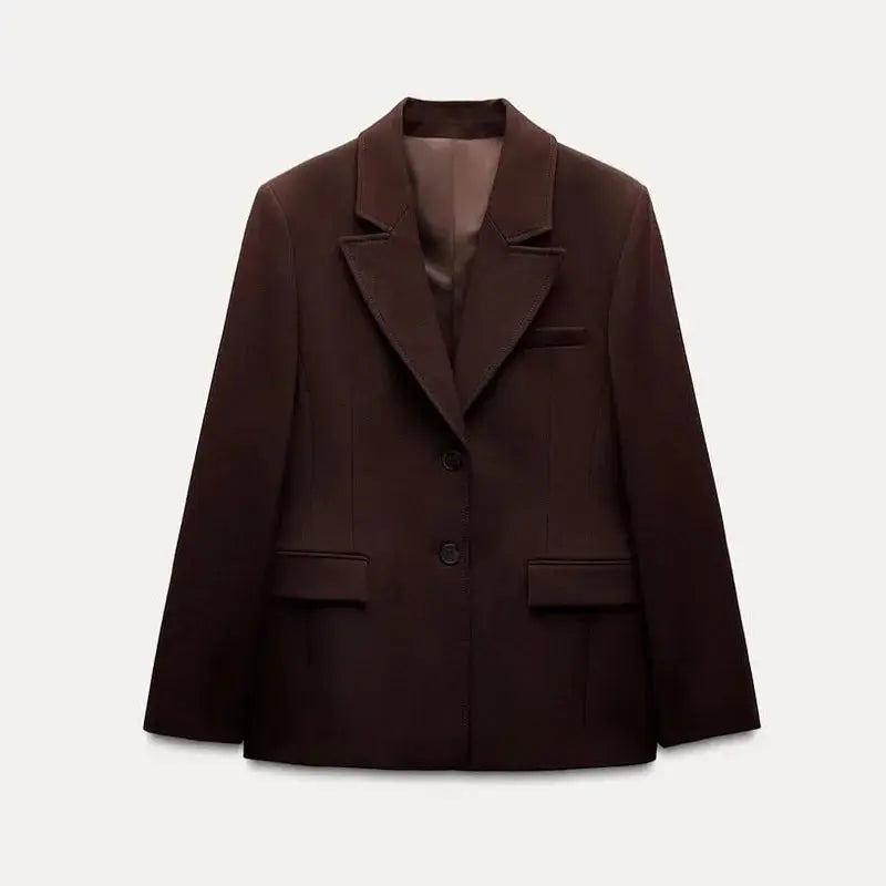 Elegant Suit Jacket Mini Skirt Sets Women Lapel Long Sleeve Single Blazers High Waist A-line Skirts 2025 Autumn Lady Outfits Beauty hair & fashionfj