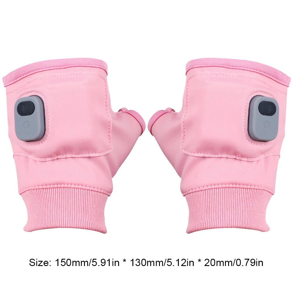 Electric Heated Gloves 360 Degree Heating Electric Thermal Gloves Fingerless Touchscreen for Outdoor Hiking Cycling