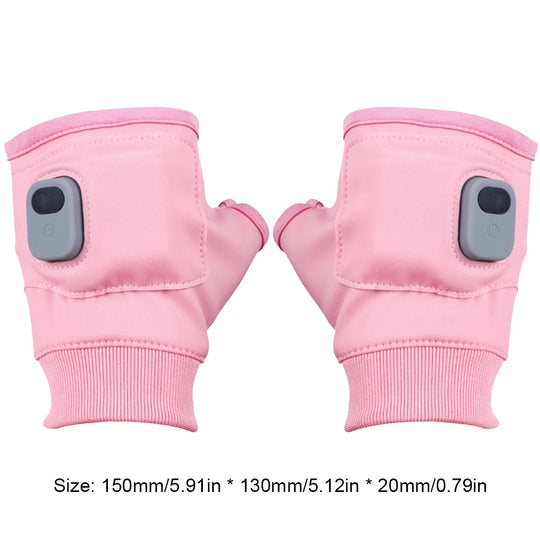 Electric Heated Gloves 360 Degree Heating Electric Thermal Gloves Fingerless Touchscreen for Outdoor Hiking Cycling