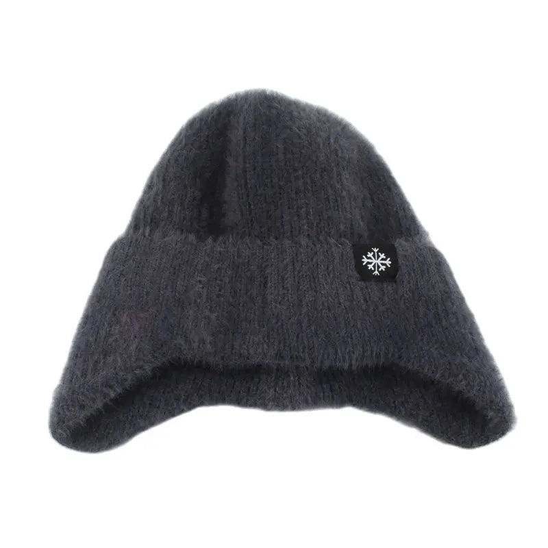 Soft Warm Winter Hats For Women Faux Fur Knitted Hat Outdoor Ears Protection Plush Beanie Bonnet Fashion Street Hip Hop Cap