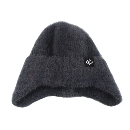 Soft Warm Winter Hats For Women Faux Fur Knitted Hat Outdoor Ears Protection Plush Beanie Bonnet Fashion Street Hip Hop Cap