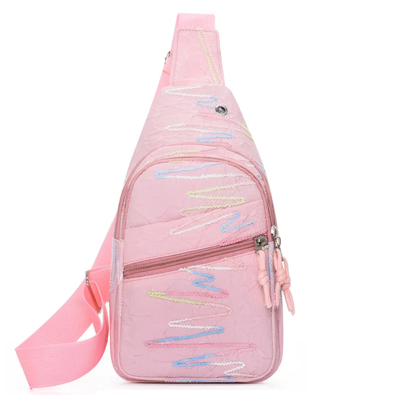 Crossbody Sling Backpack for Women Colorful Chest Bags Fashion Daypack Crossbody for Travel Sport Casual Tote Handbag Backpack