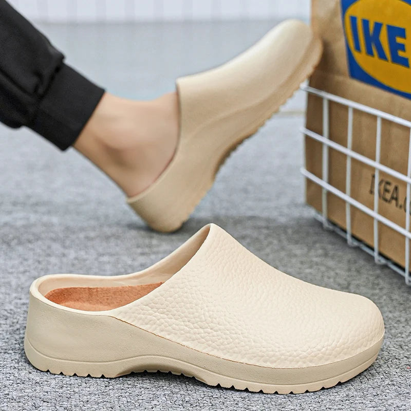 Men's Summer Slippers Non-slip Oil-resistant Chef Shoes Kitchen Shoes For Men Nurse Work Shoe Casual EVA Lightweight Soft Clogs