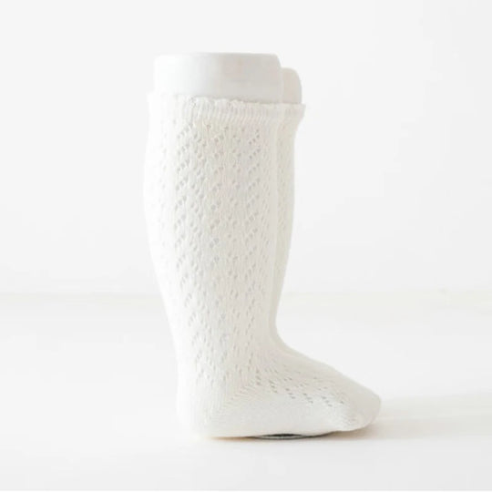 Babys Girls Princess Knitted Mesh Socks Cotton Infant Kids Girls Long Tube Socks 0-3T Summer Soft Toddler Girls Knee High Socks