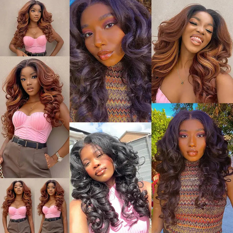 Latisha 13X6 HD 13X5X1 Synthetic Lace Front Wigs Curly Pre Plucked Lace Frontal Wig with Bangs for Women Highlight with Babyhair Beauty hair & fashionfj