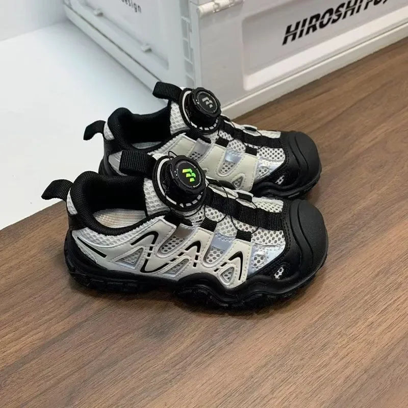 Children Casual Sneakers for Boys 2025 Summer New Fashion Korean Style Soft Anti-slippery Versatile Chic Air-mesh Sports Shoes