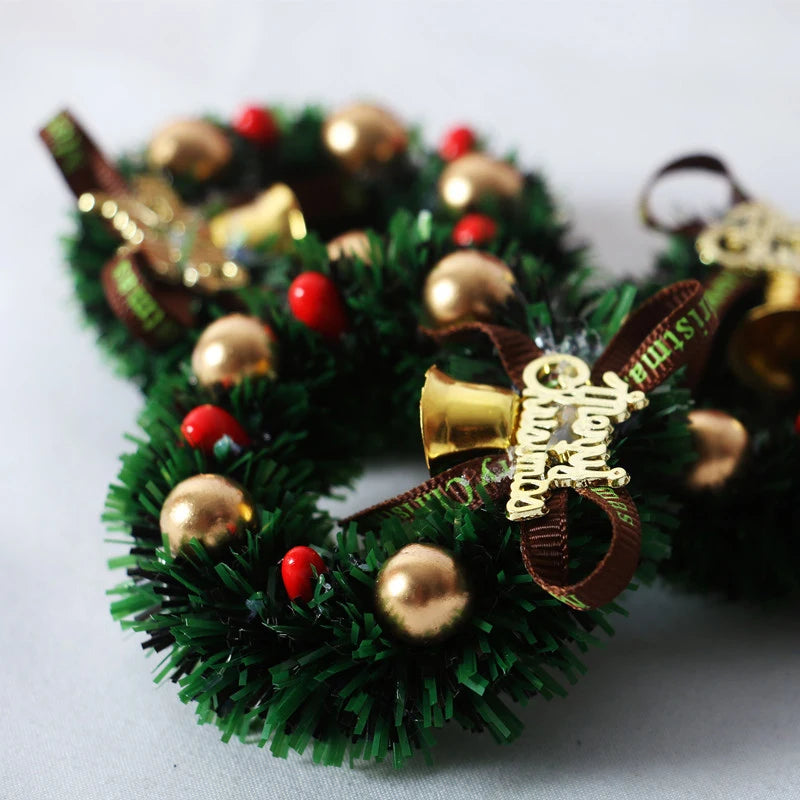 1pc 6cm Miniature Wreath Doll House Christmas Tree Wall Baking Decoration Dollhouse Access Children Toy Gift Kid Navidad 2024