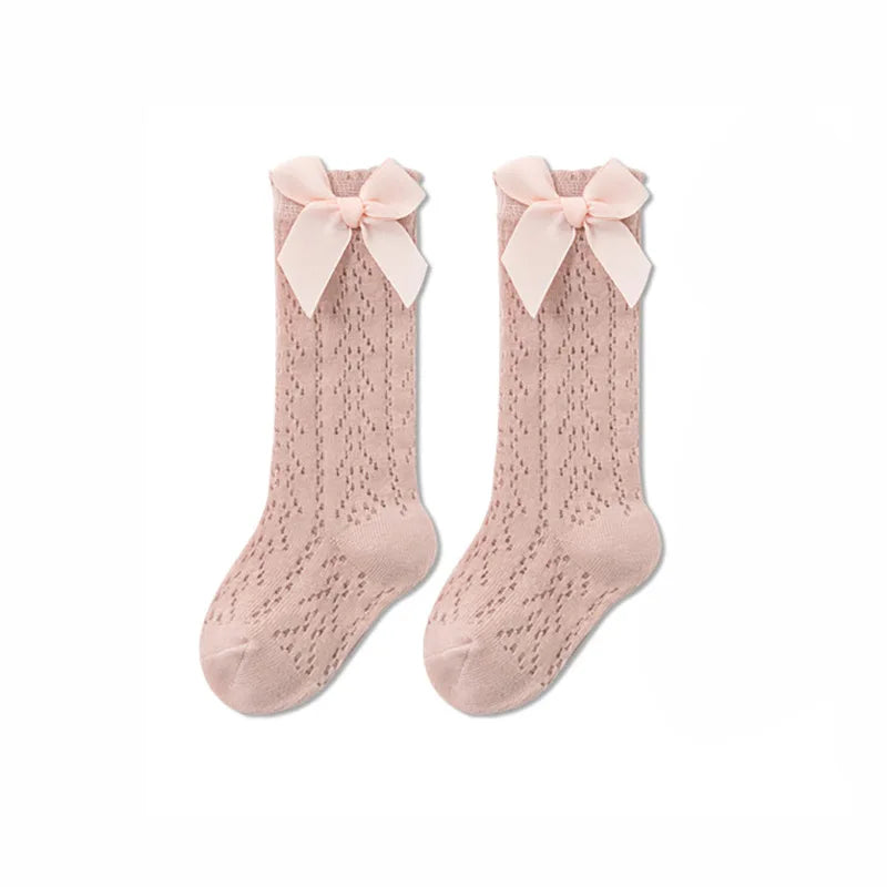 Babys Girls Princess Knitted Mesh Socks Cotton Infant Kids Girls Long Tube Socks 0-3T Summer Soft Toddler Girls Knee High Socks