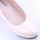 Shoes Ladies Pumps Medium Heel Nude Sexy High Heels Weeding Shoes Women Office Work White Pumps Party Shoes Beauty hair & fashionfj