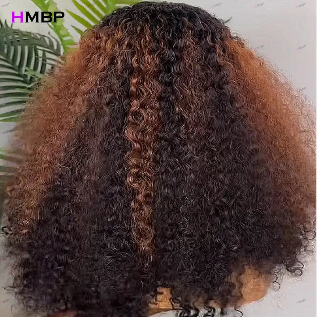 400 High Density Glueless Lace Frontal Wigs Human Hair Ready To Go P4/33 Color Kinky Curly 360 Hd Lace Wig Human Hair For Women Beauty hair & fashionfj