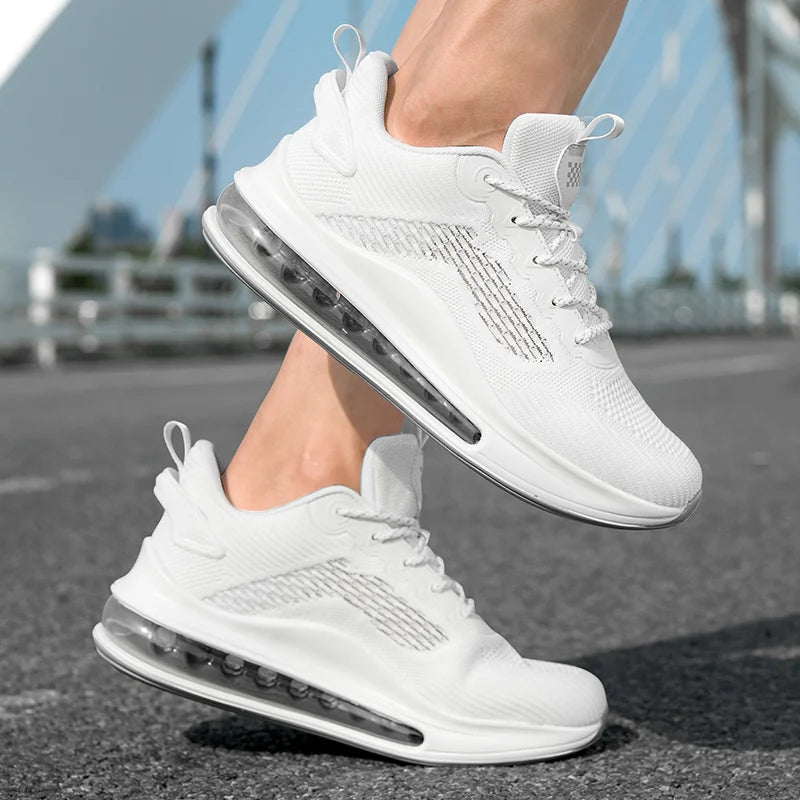 Mens Sneakers Casual Sports Shoes for Men 2025 New Design Air Cushion Running Shoes Breathable Knit Sneakers for Men Trainers