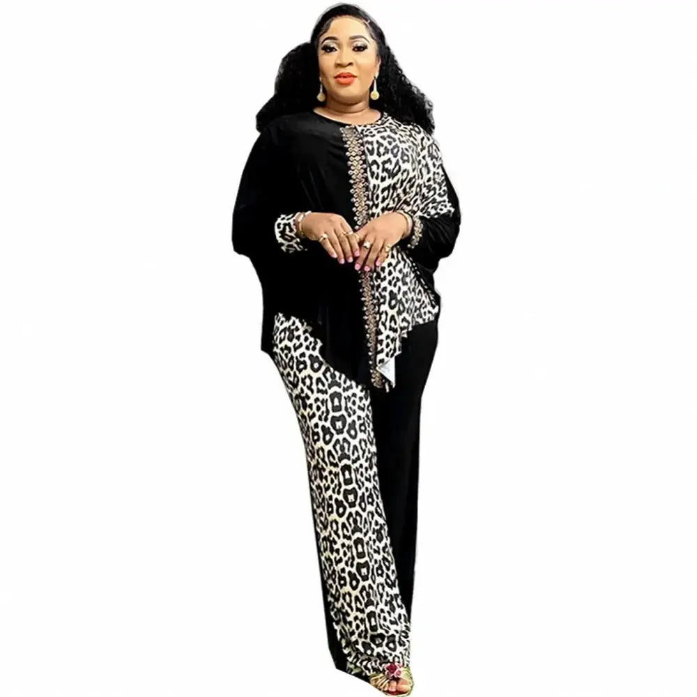 2 Piece Women Sets Dashiki African New Arrival Spring Autumn Matching Sets Two Pieces Sets Top Pants Suits Outfits Clothing Beauty hair & fashionfj