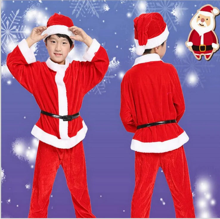 Christmas Baby Clothes Kids Santa Claus Cosplay Costume Boys Long Sleeve Clothes Toddler Girls Dress Cute Infant Winter Outwear