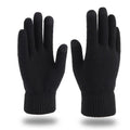 Winter Knitted Gloves Men Warm Full Finger Touchscreen Anti-Slip Gloves for Cycling Running Driving Hiking Camping Work Mittens