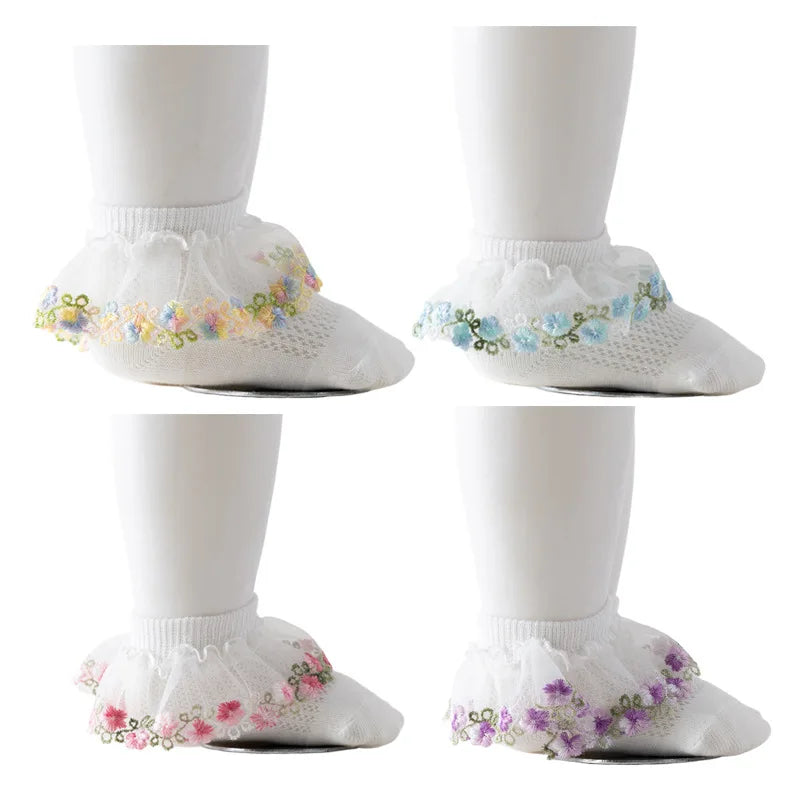 Girls Socks 2025 Spring Summer Breathable Mesh Lace Socks for Kids Baby Children Princess Socks Toddler Items Clothing
