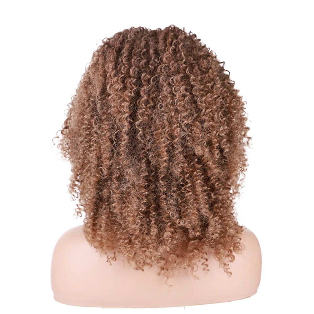 Blice Afro Kinky Curly Wigs With Bangs Short Hair Wig For Black Women Glueless Synthetic Cosplay Wig 18 Inch