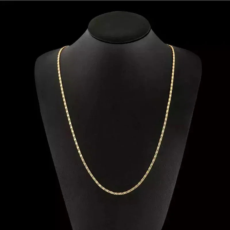 Gold Color Necklace 16/18/20/22/24/26/28/30 Inch Side Chain Necklace for Women Man Charm Jewelry Gift Beauty hair & fashionfj