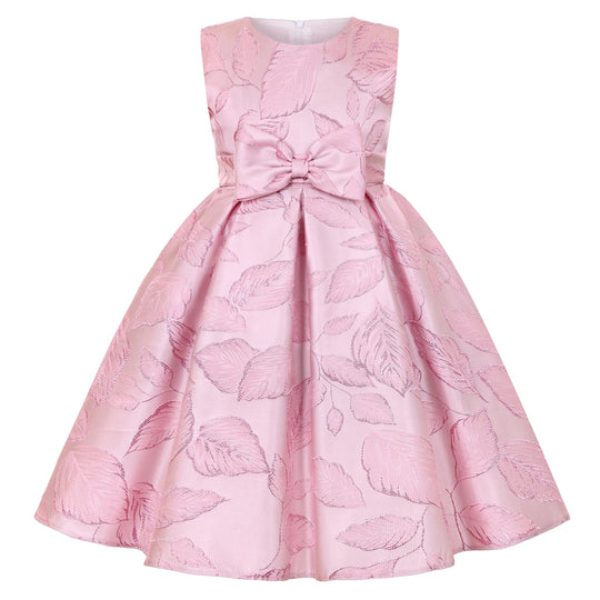 2025 New holiday party children's dress Children's puffy sleeve dress bow princess dress sold well Beauty hair & fashionfj