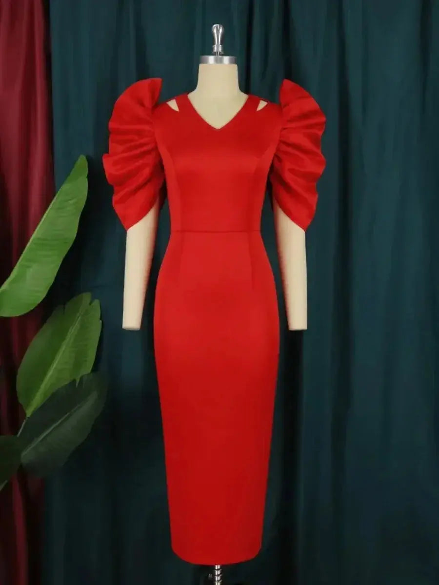 Customized African Party Evening Dresses for Women Elegant Summer Short Sleeve V-neck Polyester Maxi Dress Gowns Outfits Africa Beauty hair & fashionfj