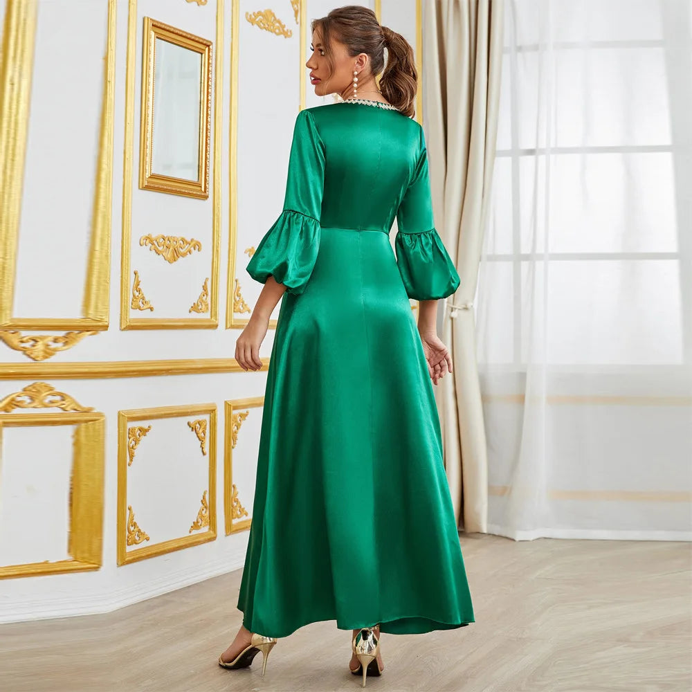 Jalabiya Caftan Muslim Party Women Party Decal Dresses Dubai Arab Middle East Abaya Dress Ramadan Clothing Abayas Kaftan Beauty hair & fashionfj