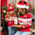 Xmas Mom and Daughter Matching Clothes Warm Thick Christmas Sweater Full Sleeve O Neck Knitwear Casual Soft Jumpers Pullover Top