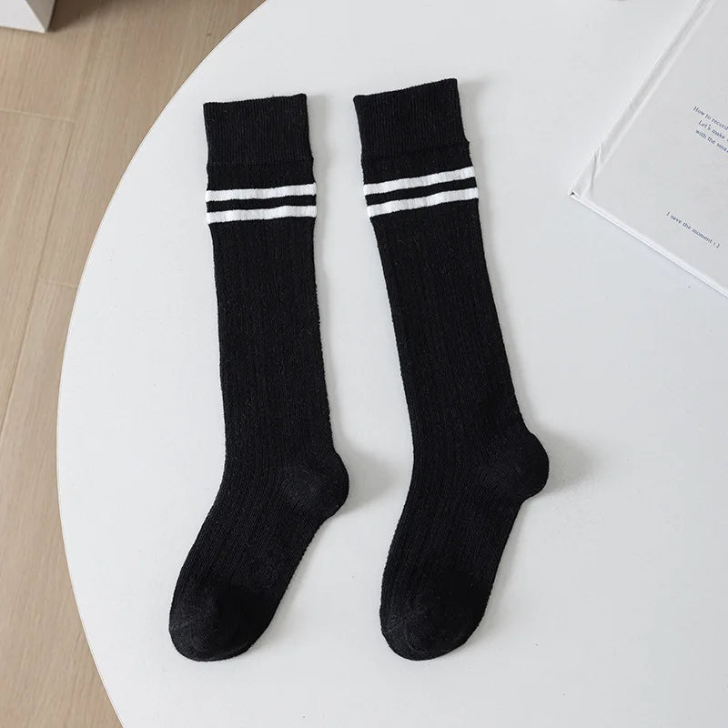 Girls' Summer Long Socks Preppy Style Knee Socks Girls' Summer Solid Mesh Socks Cotton Stocking Thigh Socks