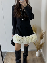 TWOTWINSTYLE Hit Color Designer Dresses For Women O Neck Long Sleeve High Waist Temperament Elegant Mini Dress Female Fashion Beauty hair & fashionfj