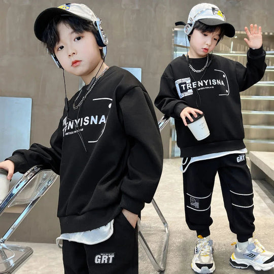 Boys Sweatshirts +Pants Kids Suits 2PCS/Set Cotton 2025 Luminous Spring Autumn Cotton High Quality Christmas Gift Children Cloth Beauty hair & fashionfj
