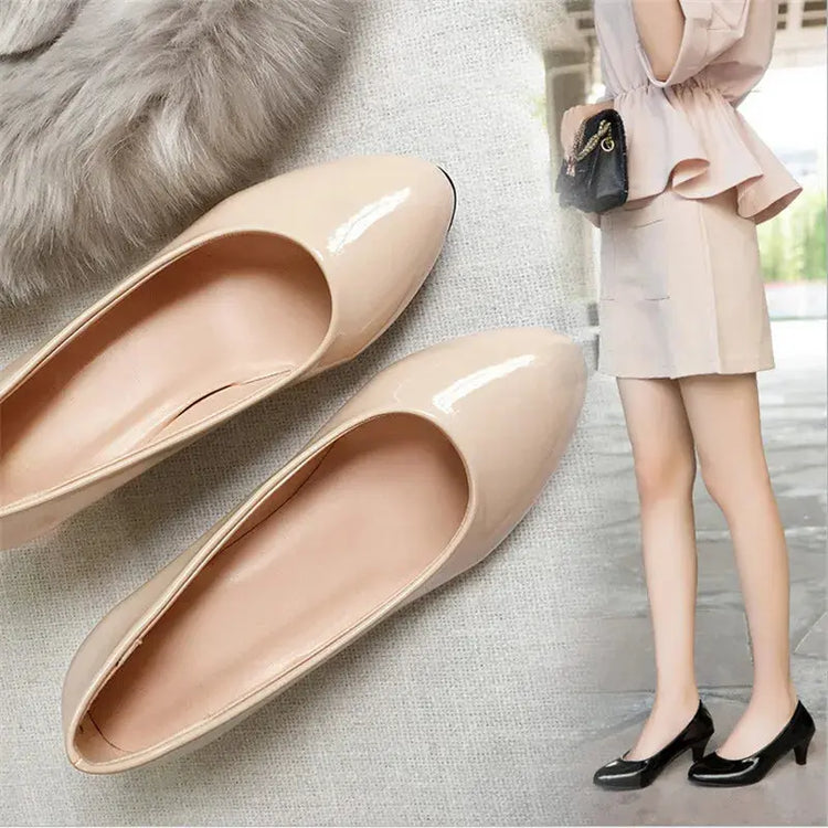 Shoes Ladies Pumps Medium Heel Nude Sexy High Heels Weeding Shoes Women Office Work White Pumps Party Shoes Beauty hair & fashionfj