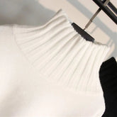 Lucyever Black White Autumn Winter Sweaters Women Soft Thick Loose Fit Knitted Pullovers Female Long Sleeve Turtleneck Sweater Beauty hair & fashionfj