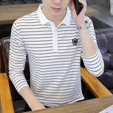 Polo T Shirt for Men Winter Pullovers Oversize Man Sweatshirt Formal Big Size Business With Collar Elasticity Emo Streetwear S Beauty hair & fashionfj