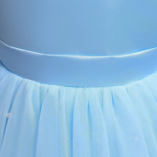 Toddler Baby Girl Birthday Party Dresses Backless Bow Beading Blue Princess Dress Newborn Infant Baptism Ceremony Costume 1-5Yrs Beauty hair & fashionfj