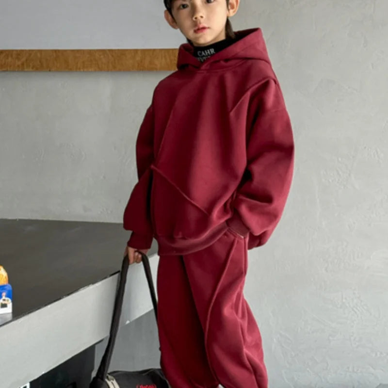 2025 Hooded Spring Autumn Cotton High Quality Christmas Gift Children Clothin Boys Sweatshirts +Pants Kids Suits 2PCS/Set Cotton Beauty hair & fashionfj