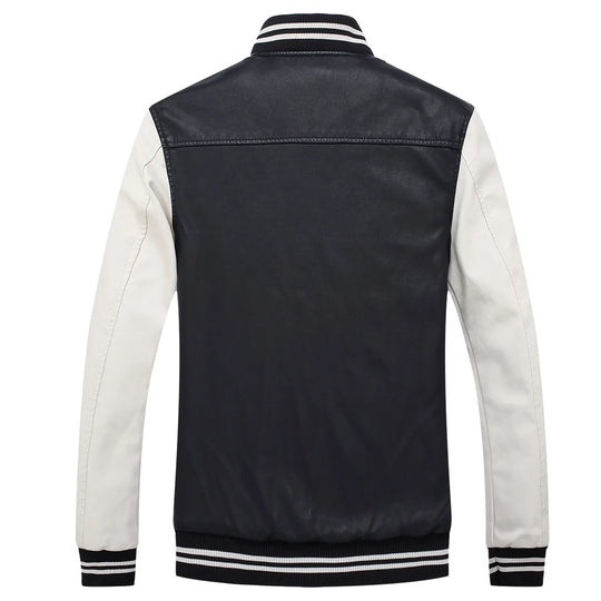 Men's Baseball Collar Fashionable Motorcycle Clothing Spring Autumn Casual PU Leather Jacket Youth Style Brand Leather Coats