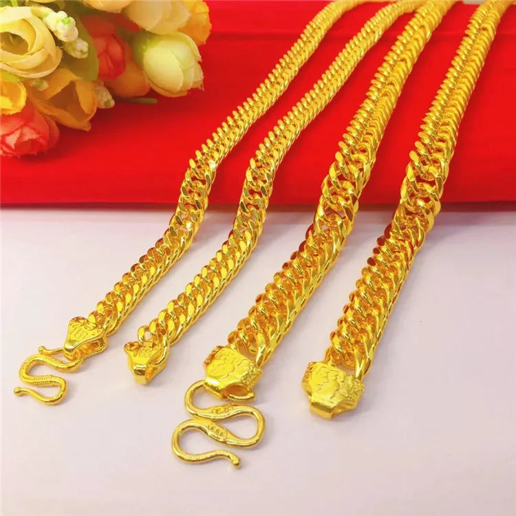 24K Gold Chunky Fu Knot Boss Necklace for Men | AU999 Pure Gold, Bold & Prestigious Beauty hair & fashionfj