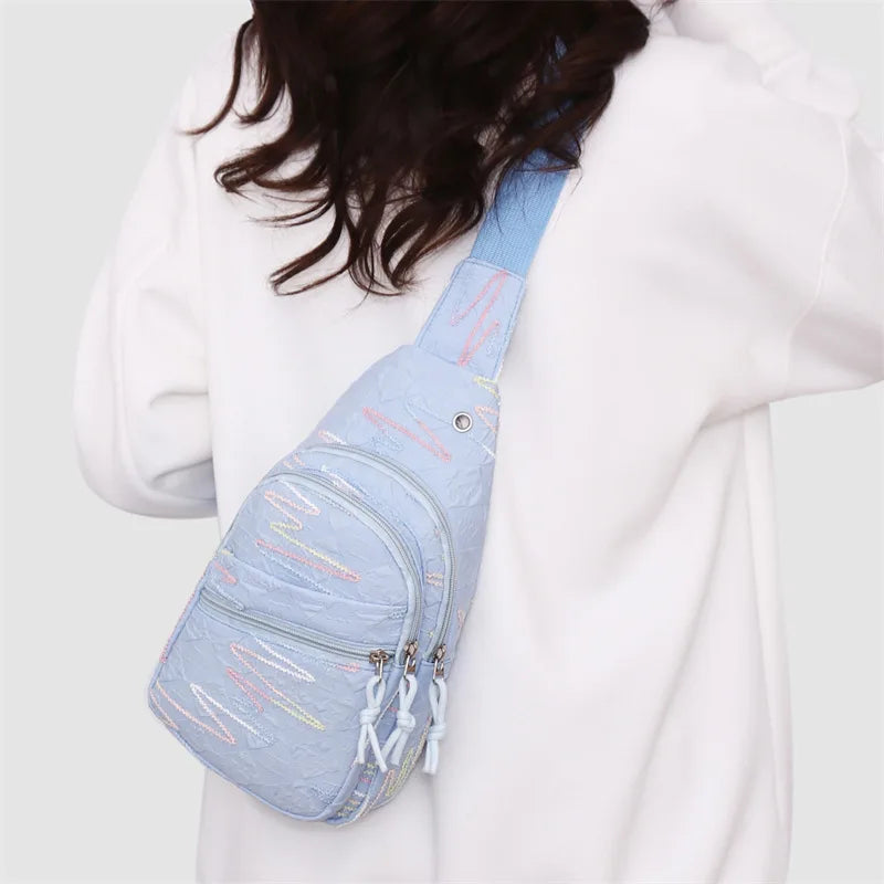 Crossbody Sling Backpack for Women Colorful Chest Bags Fashion Daypack Crossbody for Travel Sport Casual Tote Handbag Backpack