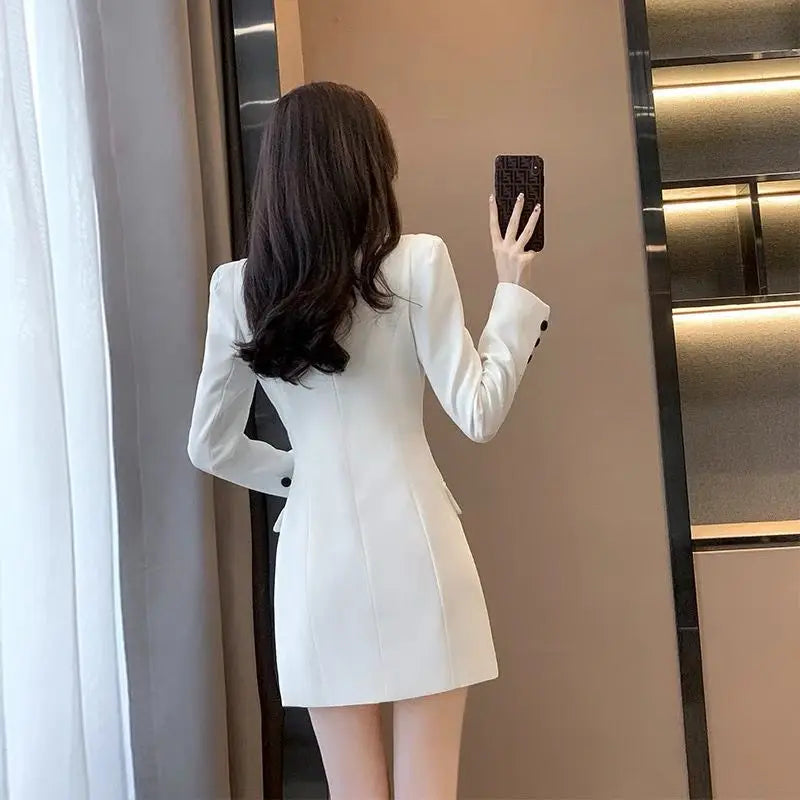 Long-sleeved Waisted Suit Dress for Women in Spring New Commuting High-end Temperament Professional Slim Skirt Beauty hair & fashionfj