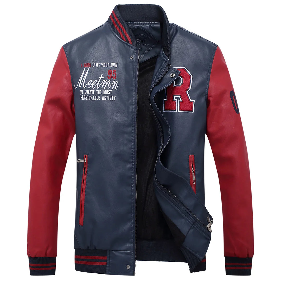 Men's Baseball Collar Fashionable Motorcycle Clothing Spring Autumn Casual PU Leather Jacket Youth Style Brand Leather Coats