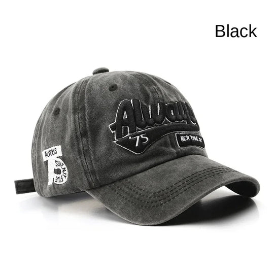 2025 Spring/Summer Unisex Cotton Baseball Cap Vintage Washed with Alphabet  ALWAYS Embroidery - Hip-Hop Inspired Snapback Design Beauty hair & fashionfj