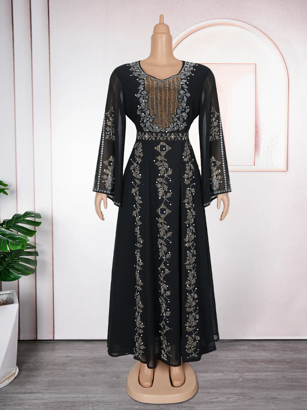 2025 Abayas For Women Dubai Luxury African Muslim Fashion Dress Caftan Marocain Evening Party Dresses Boubou Robe Djellaba Femme Beauty hair & fashionfj