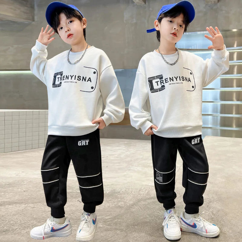 Boys Sweatshirts +Pants Kids Suits 2PCS/Set Cotton 2025 Luminous Spring Autumn Cotton High Quality Christmas Gift Children Cloth Beauty hair & fashionfj