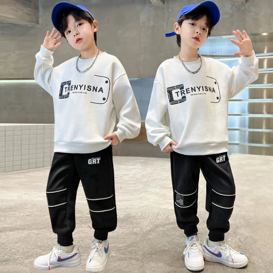 Boys Sweatshirts +Pants Kids Suits 2PCS/Set Cotton 2025 Luminous Spring Autumn Cotton High Quality Christmas Gift Children Cloth Beauty hair & fashionfj