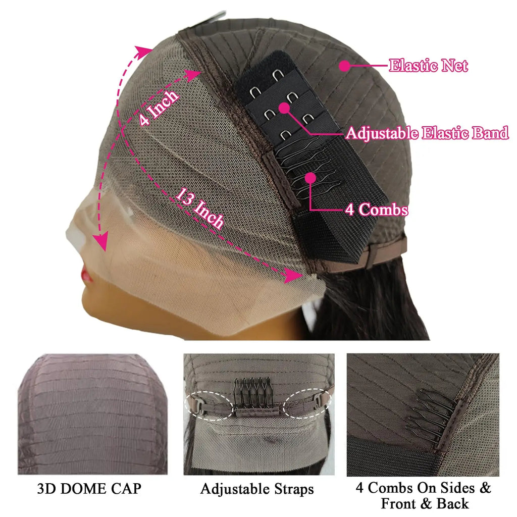 Human Hair Straight Bob Wigs 100% Human Hair 99J Burgundy Color Glueless Bob Wig Bob Wig Brazilian Straight Lace Front Human